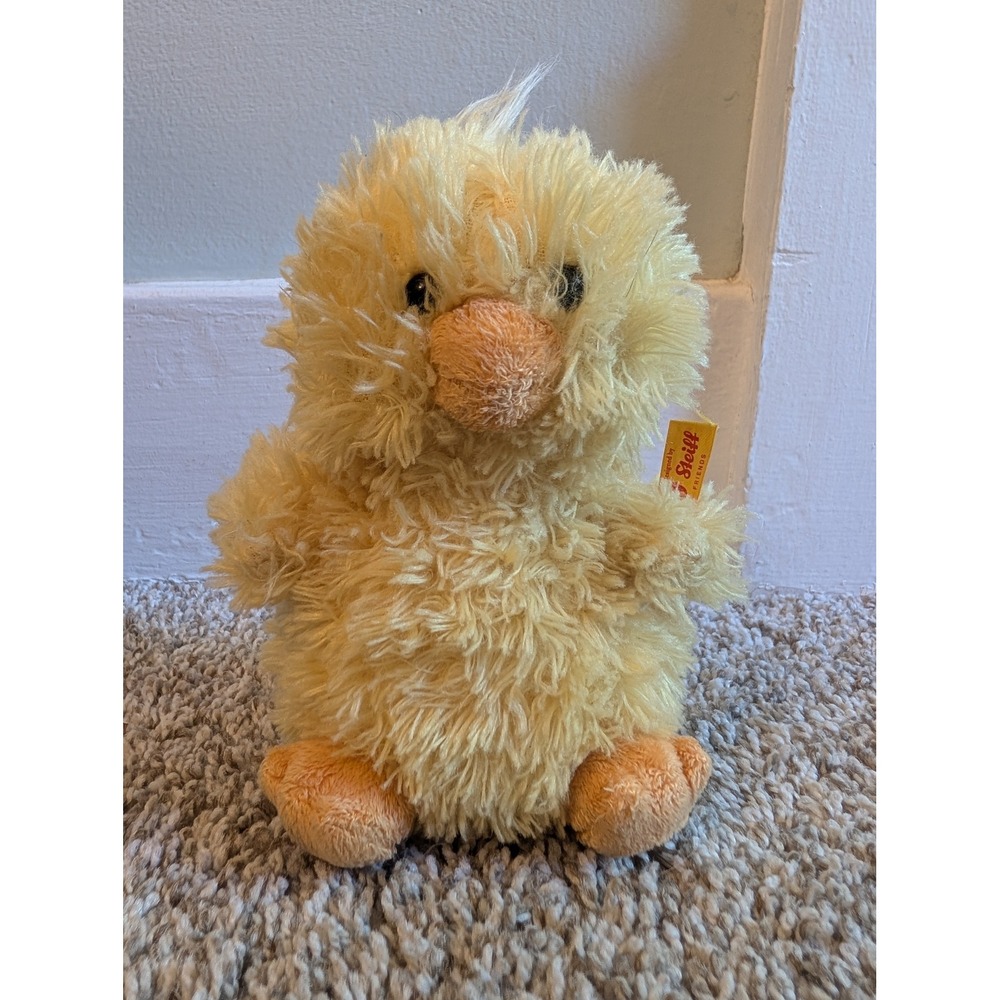 Steiff Pipsy Chick Plush 7in Yellow Soft Stuffed Animal Bird 073748 Collectible